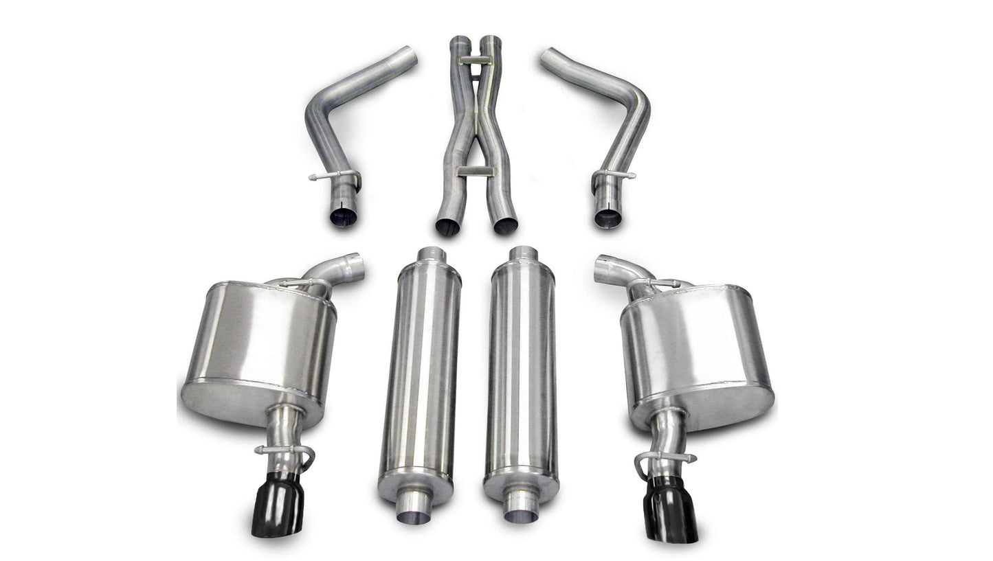 Corsa Xtreme Cat-Back Exhaust, Black Tips 2006-2010 Charger 5.7L - Speedlogix