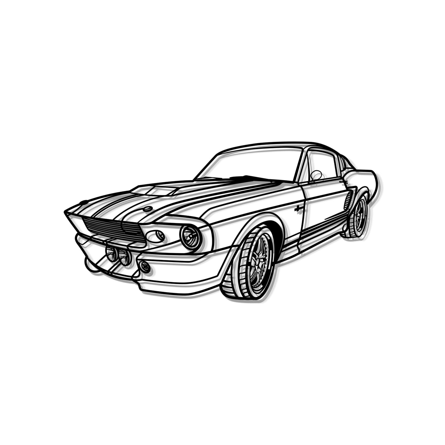 1967 Mustang Shelby GT500 Fastback Perspective Metal Car Wall Art - MT1155 - Speedlogix