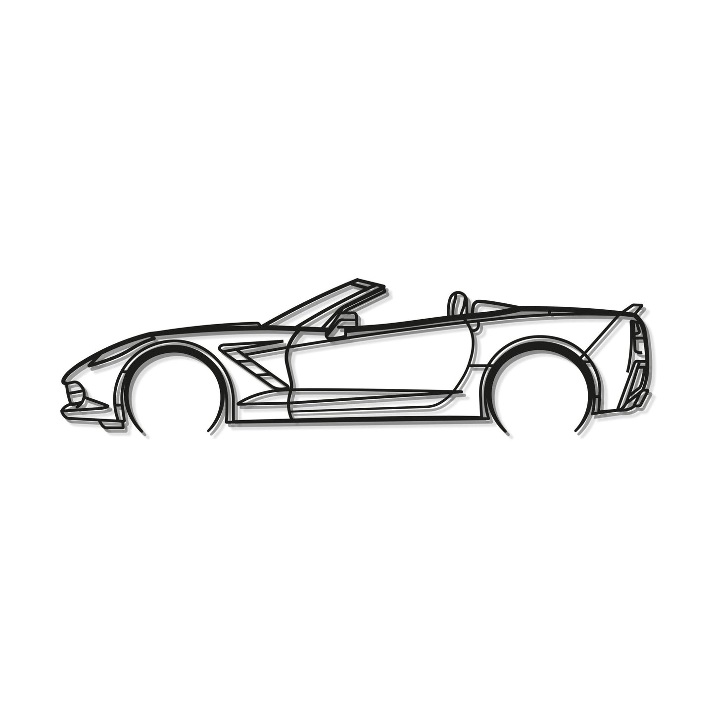 2014 Corvette C7 Cabrio Metal Car Wall Art - MT0500 - Speedlogix