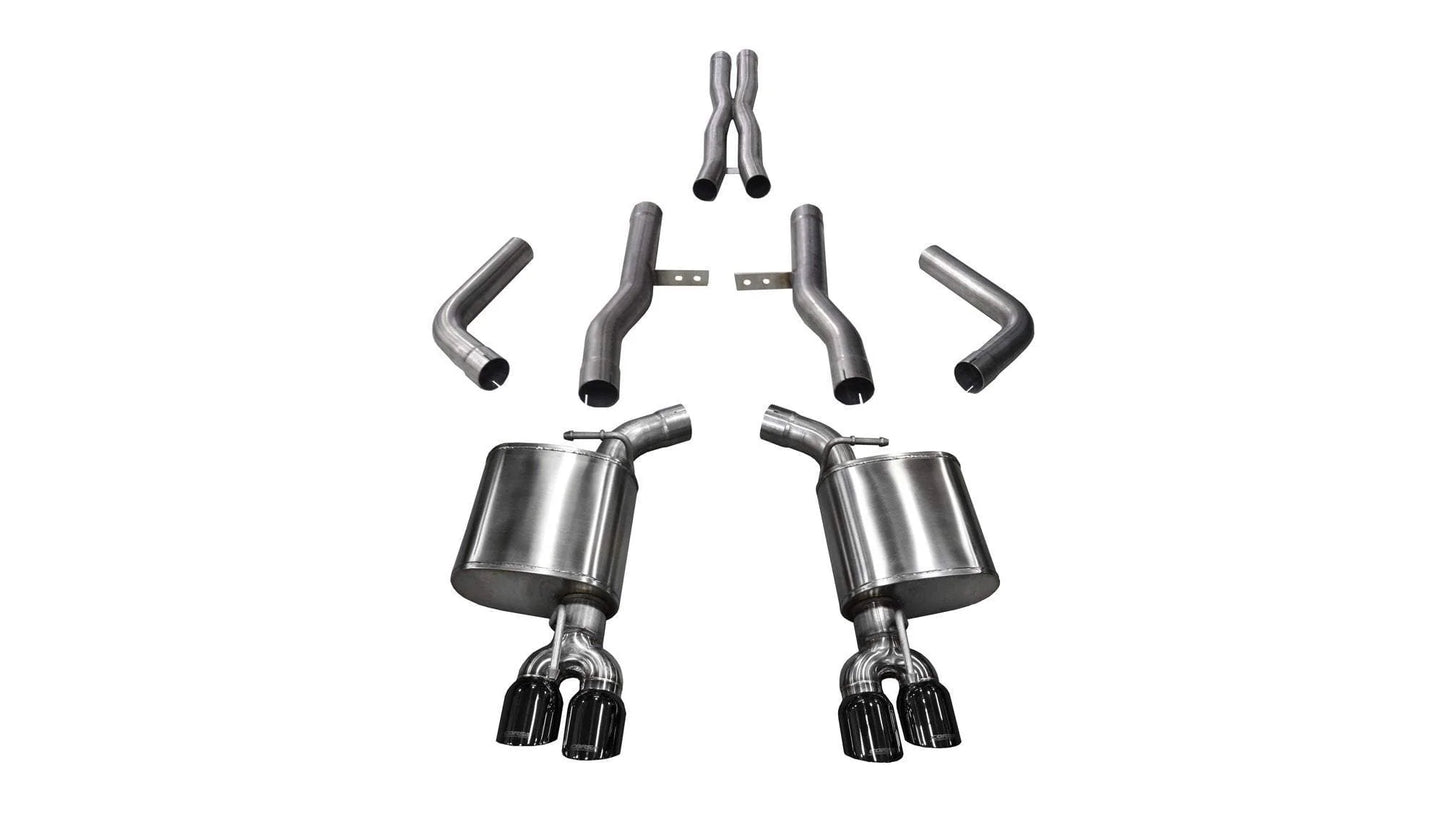 Corsa Xtreme Cat-Back Exhaust, Black Dual Tips 2015-2023 Challenger 6.2L/392/6.4L - Speedlogix