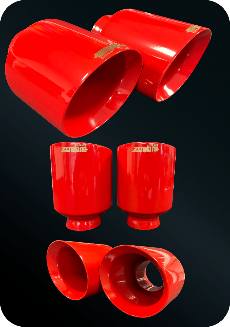 (2015 - 2023) D - Charger 5" V8 Tip Set CERAKOTE TORRED - Speedlogix