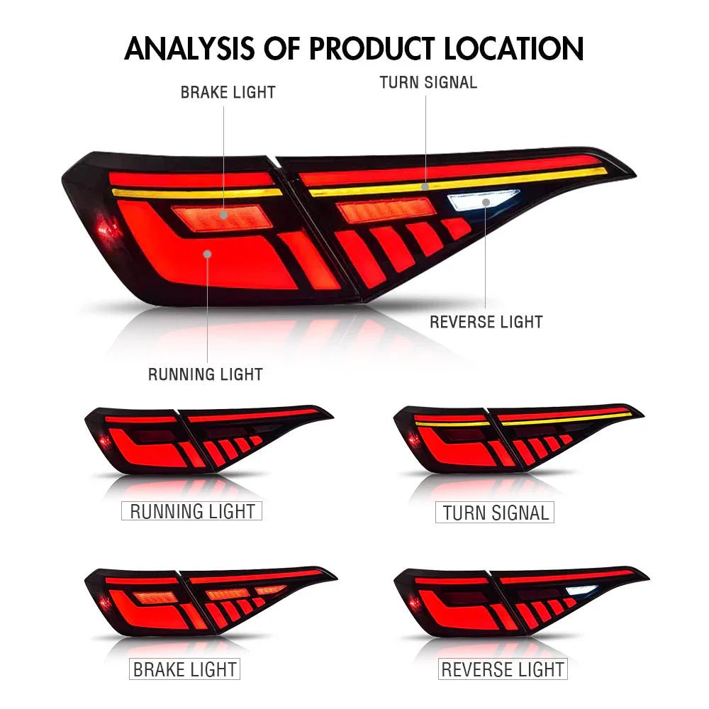2022 - 2024 11th Gen Honda Civic Smoked LED Tail Lights - Speedlogix