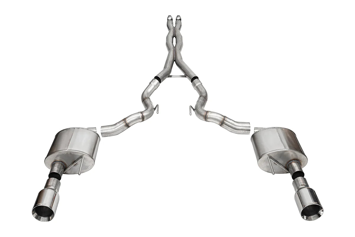 Corsa Xtreme 3" Polished Cat-back 2024 5.0 Mustang GT Convertible w/o Valves