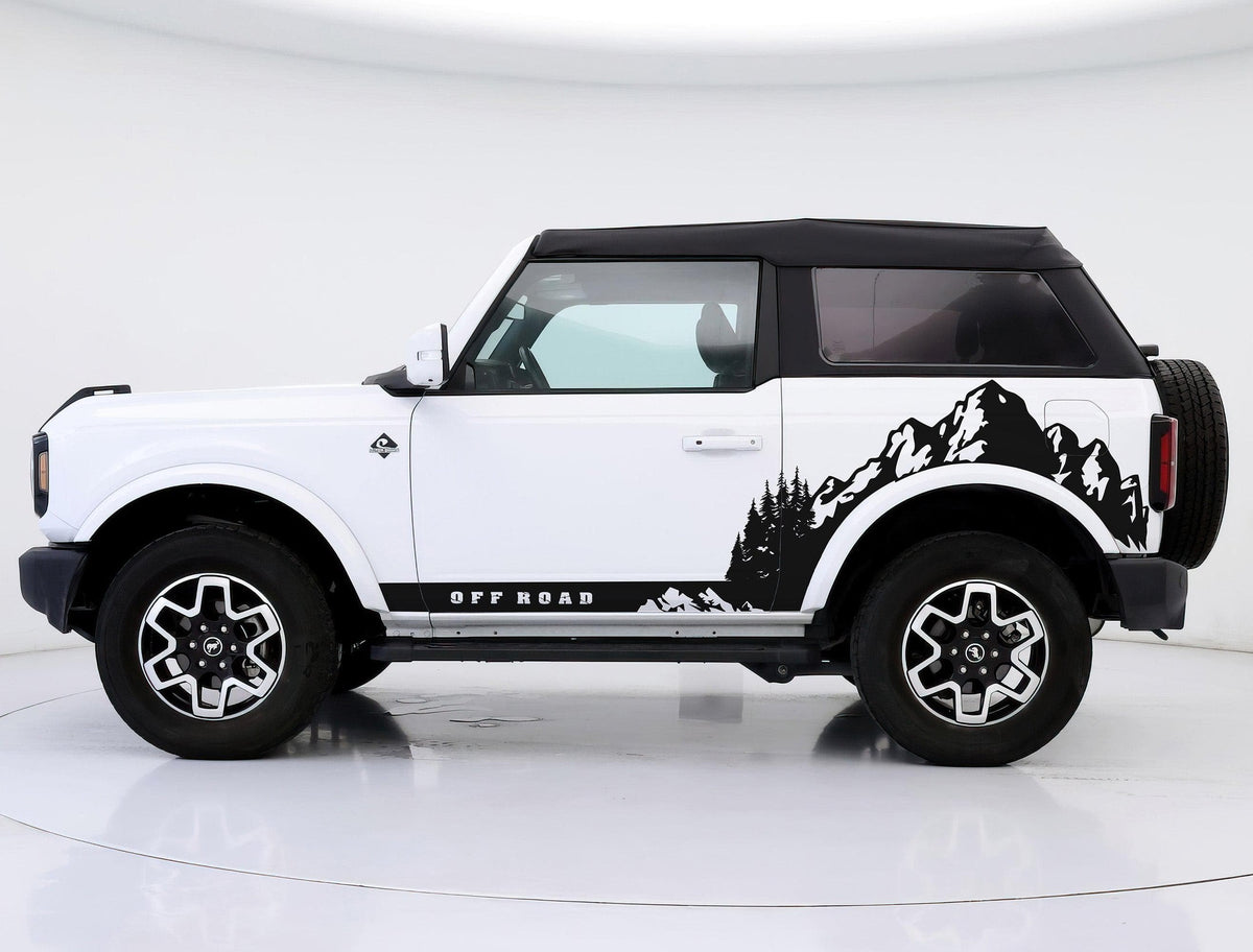 Ford Bronco Off Road Graphic Decal Sticker. Mountain Forest Overland Design. #6998