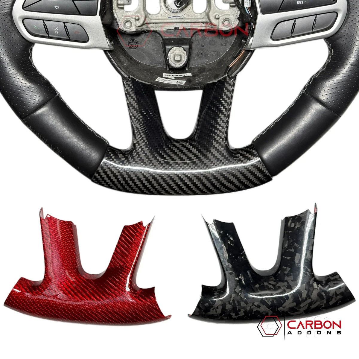 Dodge SRT Charger Challenger Durango 2015+ Carbon Fiber Bottom Lower Steering Wheel Trim Cover
