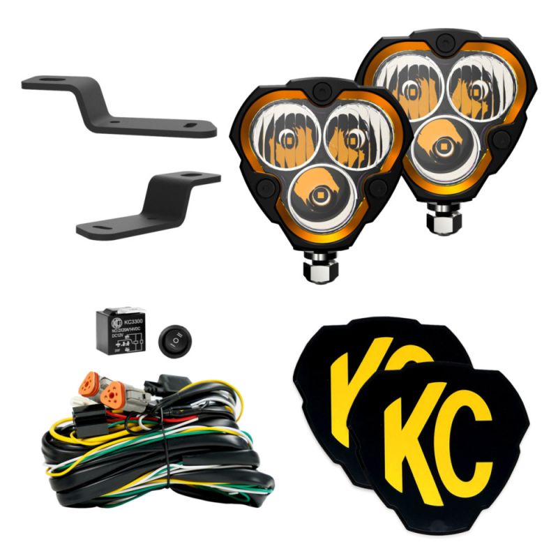 KC FLEX ERA 2-Light Ditch Light Kit Combo Beam Kit 2021-2024 Bronco