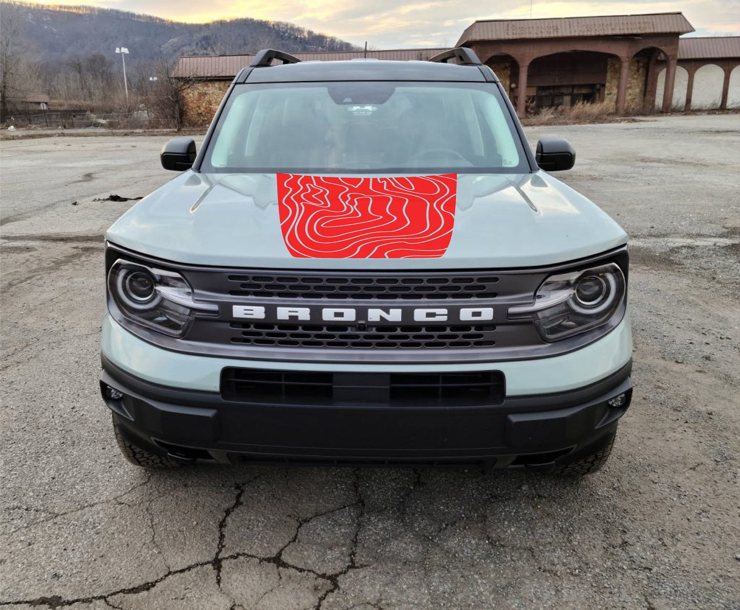 Topographic Hood Decal Cover for 2021-2025 Ford Bronco Sport