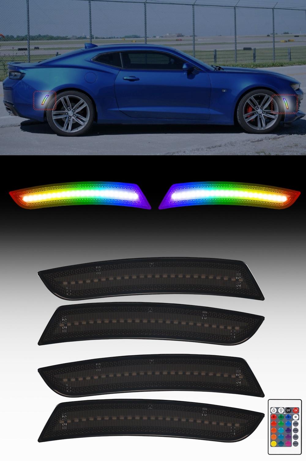 CAMARO 16-24 FRONT/REAR RGB DYNAMIC LED SIDE MARKERS w/ REMOTE
