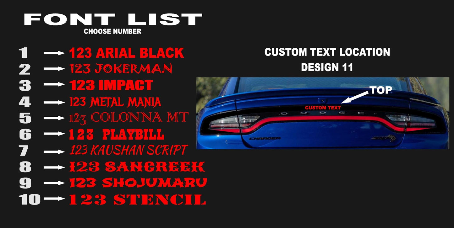 15-23 Dodge Charger Taillight Decal Design 11