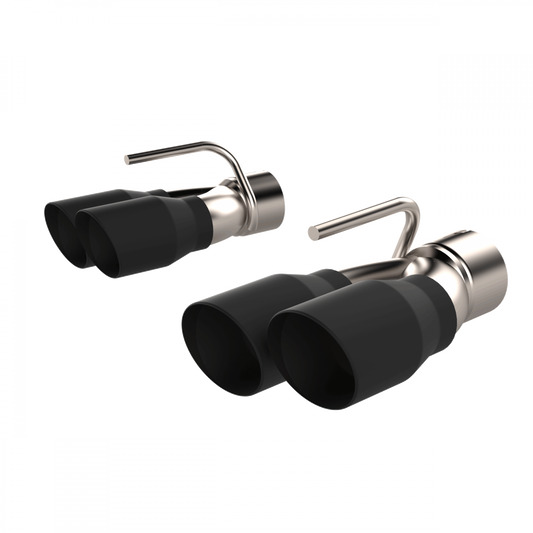 QTP Black Quad Exhaust Tips 2015-2023 Challenger 392/6.4L - Speedlogix
