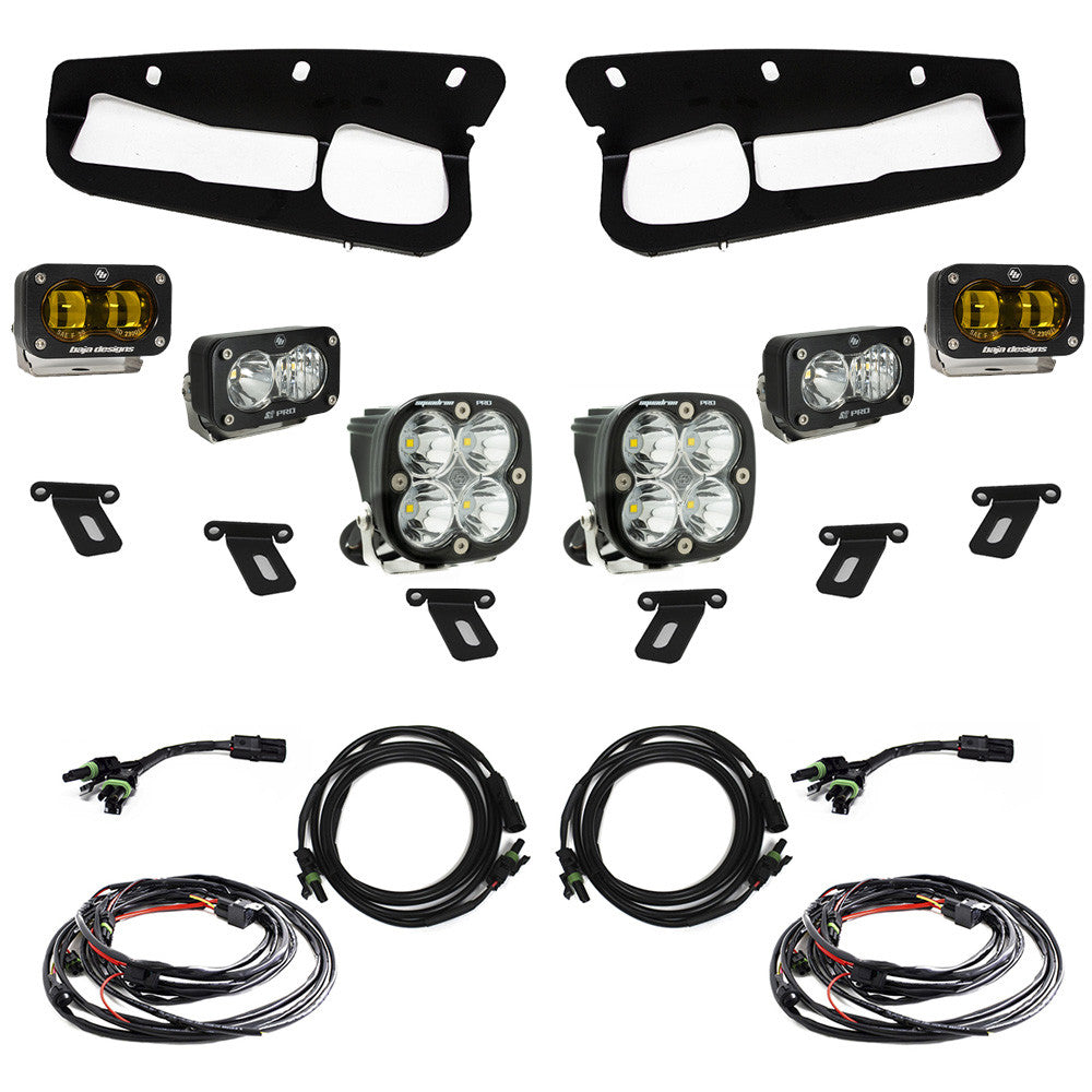 Baja Designs S2 SAE “Pro” Fog Pocket Amber Light Kit W/ Steel Bumper 2021-2025 Bronco