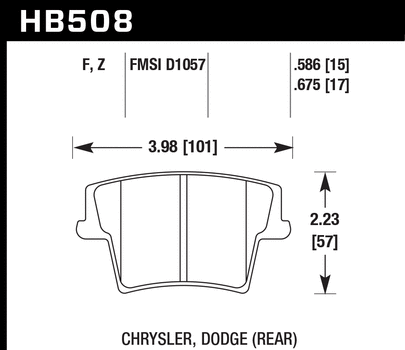 Hawk HPS Rear Brake Pads 2005-2023 Challenger/Charge 5.7L - Speedlogix