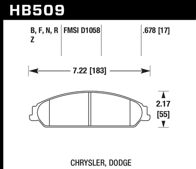 Hawk High Performance Street 5.0 Front Brake Pads 2005-2023 Challenger/Charger 5.7L