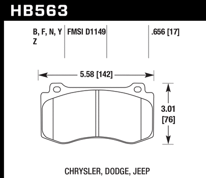 Hawk Ceramic Front Brake Pads 2005-2023 Challenger/Charger (4-Piston)