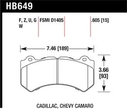 Hawk DTC-60 Front Brake Pads 2015-2023 Challenger/Charger (6-Piston)