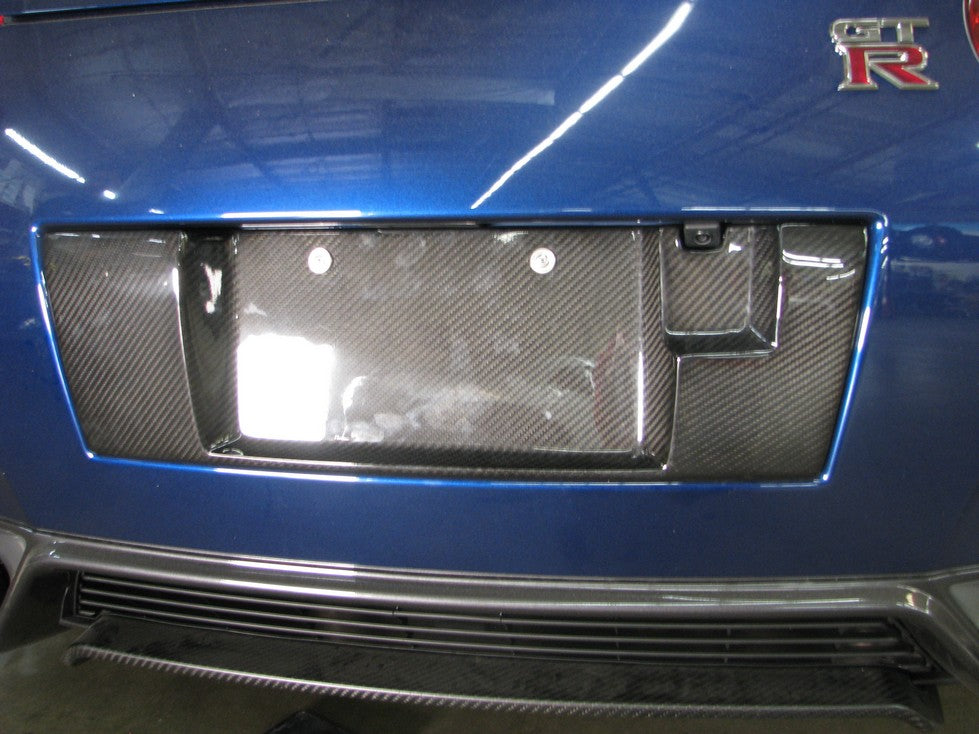 Nissan GTR R35 2012-2016- Carbon Fiber License Plate Backing