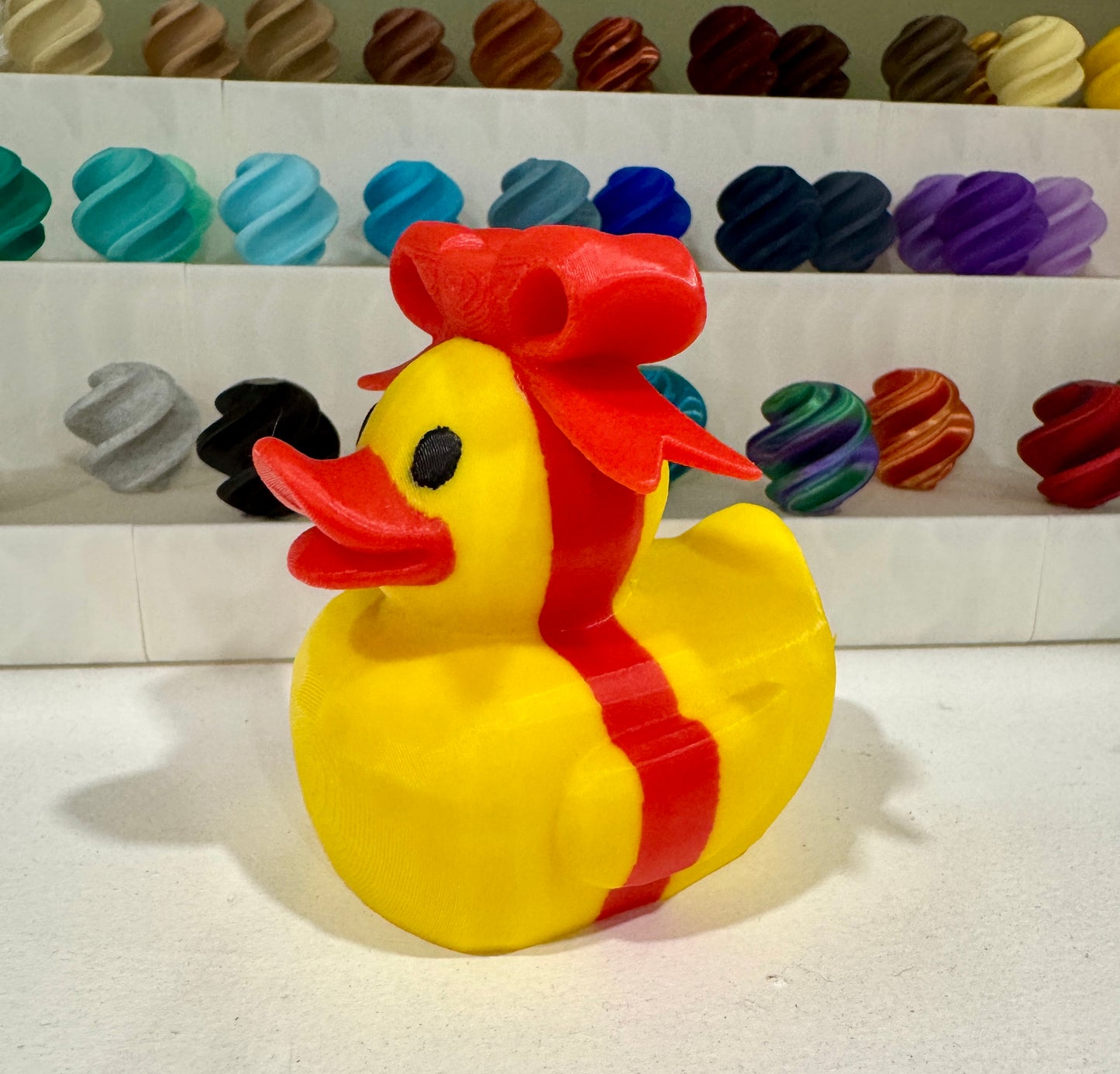 Yellow Duck w/ Big Red Gift Bow