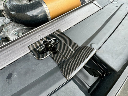 Speedlogix Carbon Fiber Print Hood Latch Cover 2015-2023 Challenger - Speedlogix
