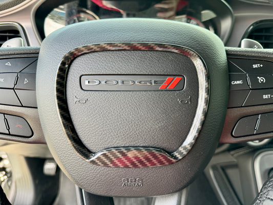 Speedlogix Carbon Print Steering Wheel Trim 2015-2023 Challenger