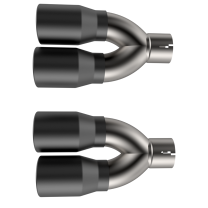 QTP Black Quad Exhaust Tips 2015-2023 Challenger 5.7L