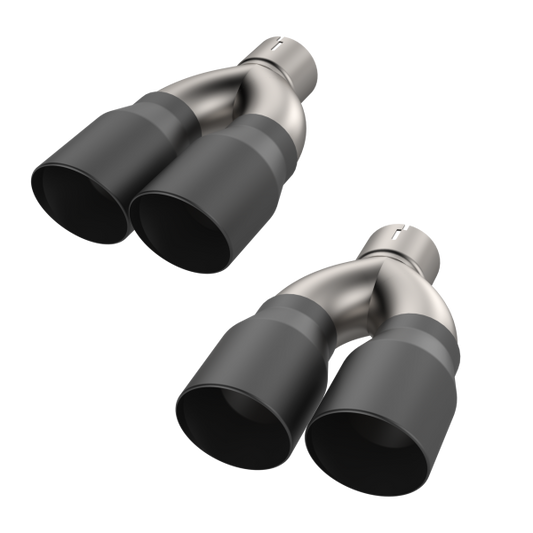 QTP Black Quad Exhaust Tips 2015-2023 Challenger 5.7L