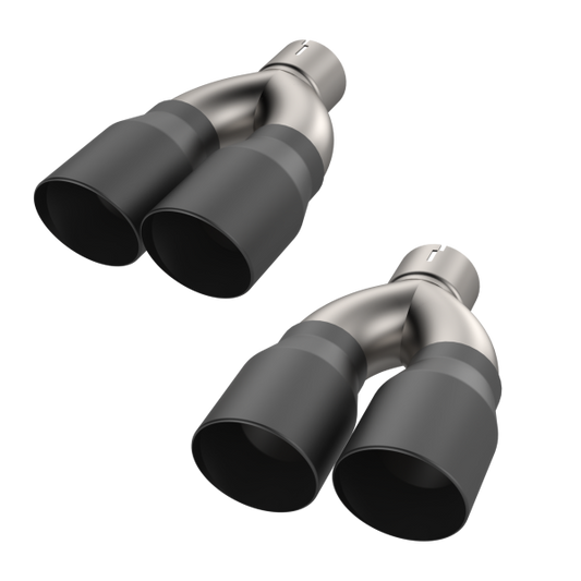 QTP Black Quad Exhaust Tips 2015-2023 Challenger 5.7L - Speedlogix
