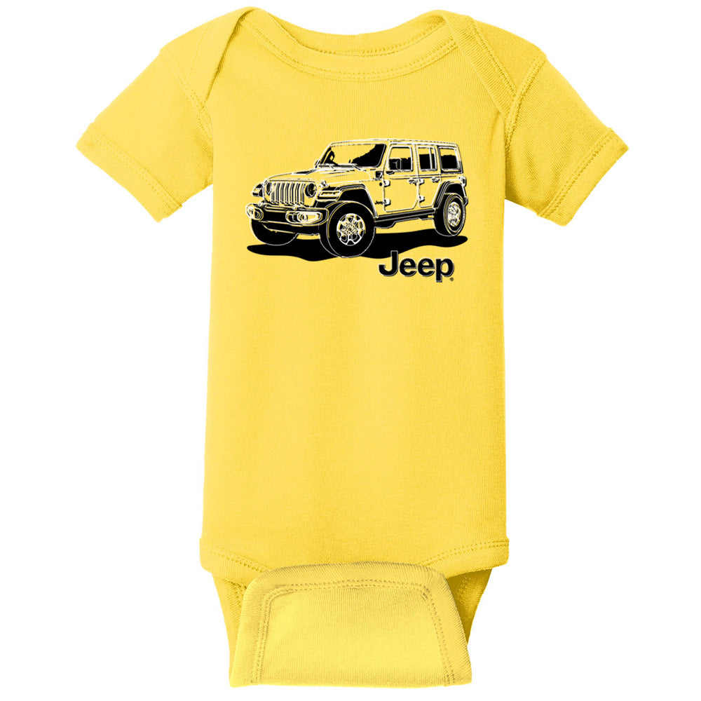 Baby Onesie - Jeep Wrangler Line Art