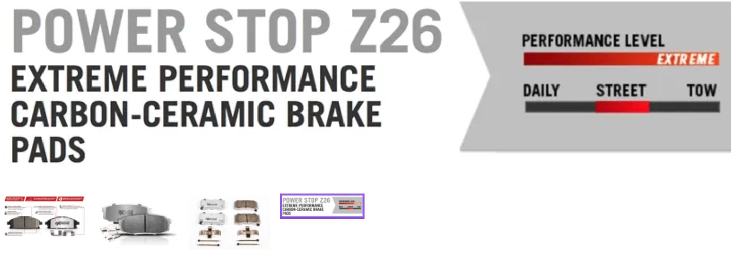 PowerStop Z26 Rear Brake Pads 2005-2023 Challenger/Charger 6.2L/392/6.4L - Speedlogix