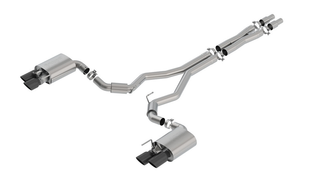 Borla S-TYPE Cat-Back Exhaust, Black Tips, Valved 2018-2023 Mustang 5.0L