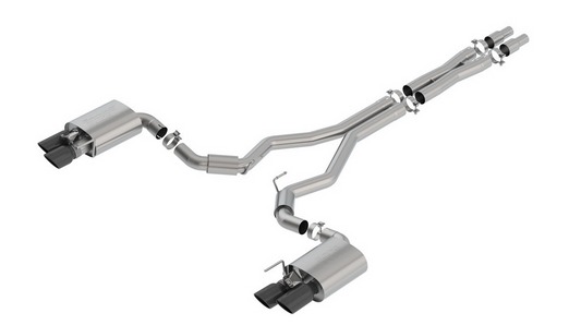 Borla S-TYPE Cat-Back Exhaust, Black Tips, Valved 2018-2023 Mustang 5.0L - Speedlogix