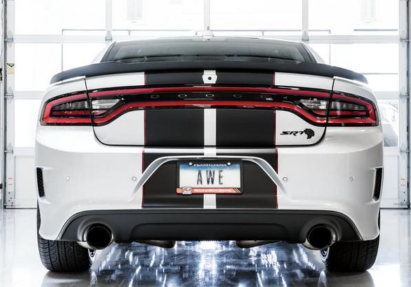 AWE Track Cat-Back Exhaust, Black Tips 2015-2023 Charger 6.2L/392/6.4L - Speedlogix