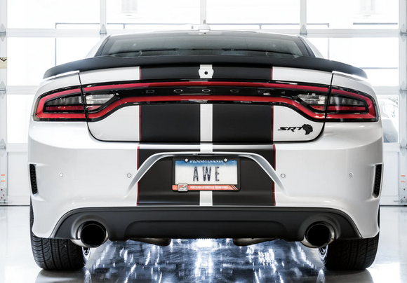 AWE Touring Cat-Back Exhaust, Black Tips 2015-2023 Charger 6.2L/392/6.4L