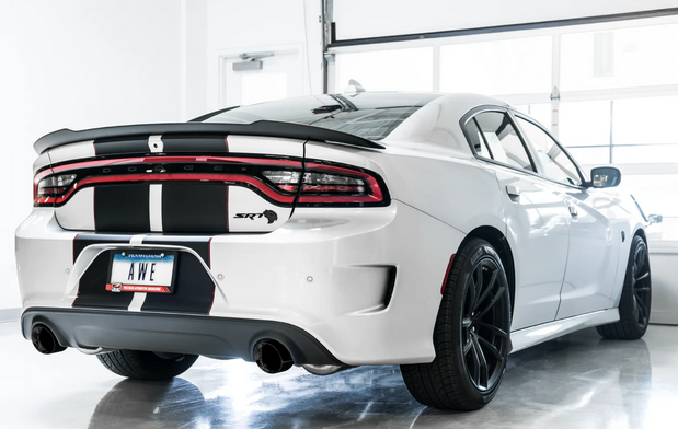 AWE Touring Cat-Back Exhaust, Black Tips 2015-2023 Charger 6.2L/392/6.4L