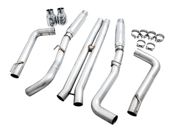 AWE Track Cat-Back Exhaust, Chrome Tips 2017-2023 Charger 5.7L - Speedlogix