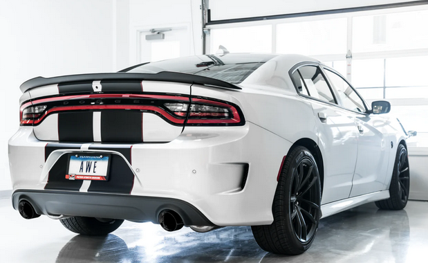 AWE Track Cat-Back Exhaust, Black Tips 2017-2023 Charger 5.7L - Speedlogix