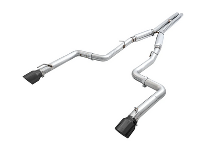 AWE Track Cat-Back Exhaust, Black Tips 2017-2023 Charger 5.7L