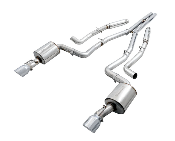 AWE Touring Cat-Back Exhaust, Chrome Tips 2017-2023 Charger 5.7L