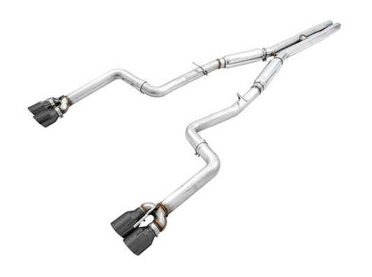 AWE Track Cat-Back Exhaust, Black Tips 2017-2023 Challenger 5.7L