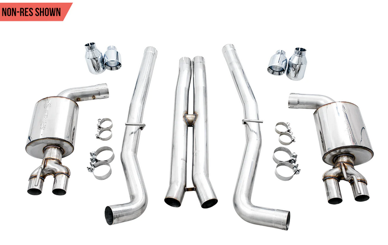 AWE Touring Cat-Back Exhaust, Chrome Tips 2017-2023 Challenger 5.7L