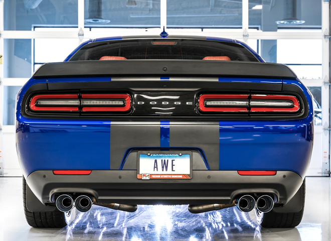 AWE Touring Cat-Back Exhaust, Chrome Tips 2017-2023 Challenger 5.7L - Speedlogix