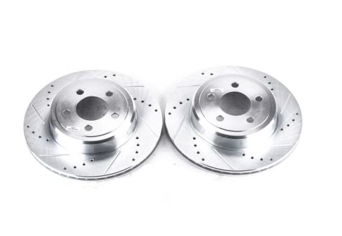 PowerStop Rear Brake Rotors, Drilled & Slotted 2005-2023 Challenger/Charger 5.7L - Speedlogix