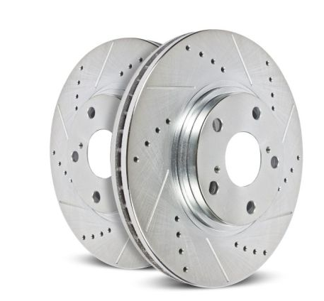 PowerStop Rear Brake Rotors, Drilled & Slotted 2005-2023 Challenger/Charger 5.7L - Speedlogix