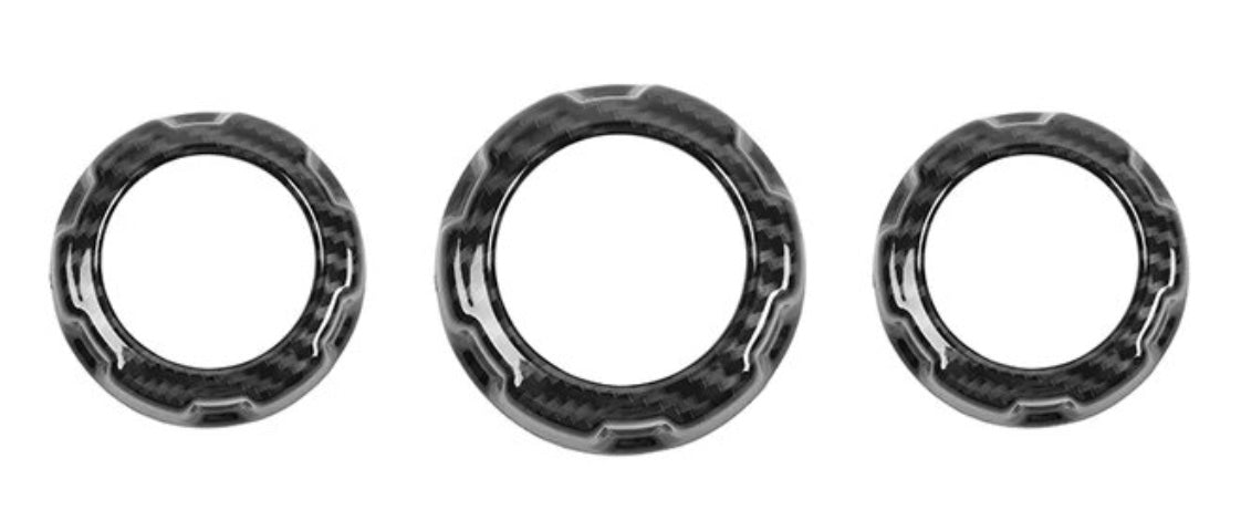 Speedlogix Carbon Print A/C Radio Knob Covers 2015-2023 Challenger - Speedlogix