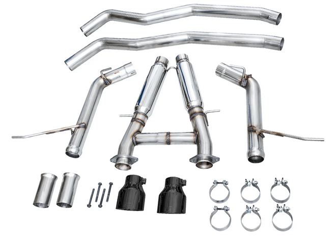 AWE Track Cat-Back Exhaust, Black Tips 2018-2023 Durango 6.4L/6.2L - Speedlogix