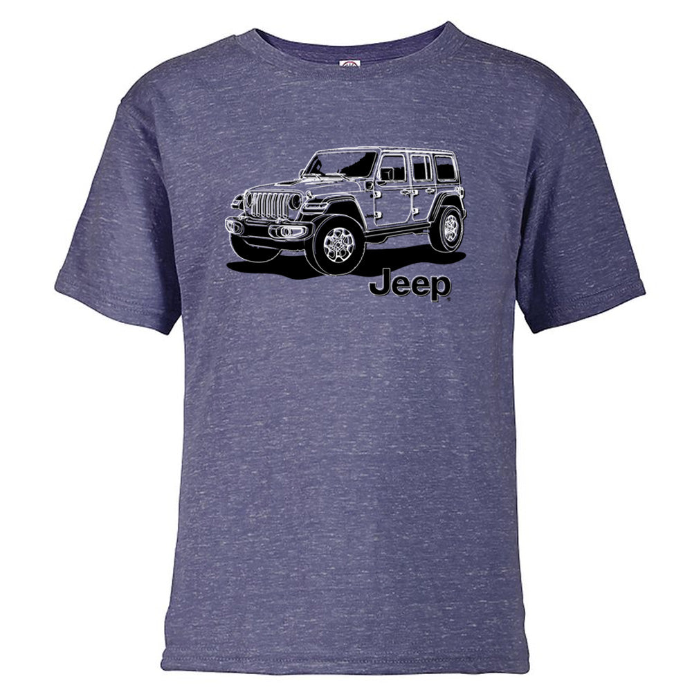 Youth Jeep JL Wrangler Line Art T-Shirt
