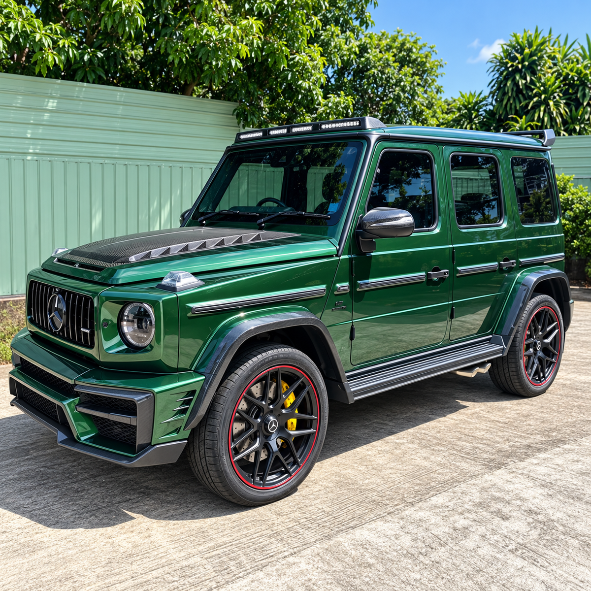 Dry Carbon Fiber Engine Hood Bonnet Replacement for Mercedes Benz G Wagon W464 W463A G63 G350 G500