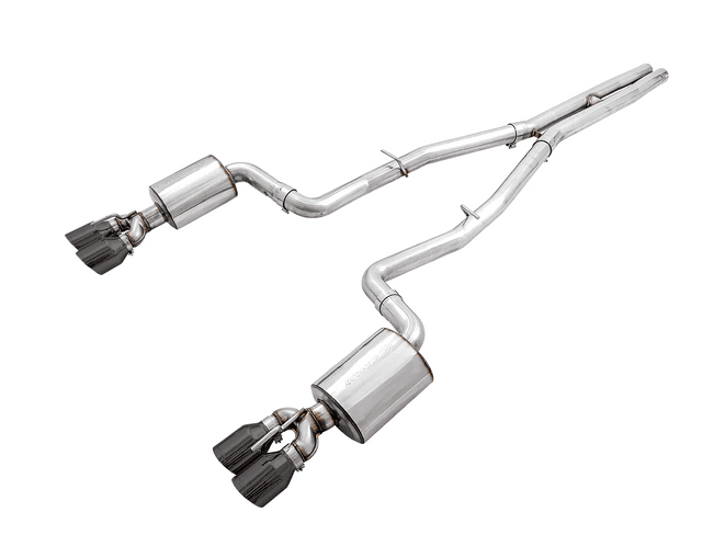 AWE Touring Cat - Back Exhaust, Black Tips 2015 - 2023 Challenger 6.2L/392/6.4L - Speedlogix