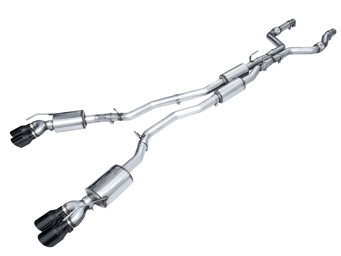 AWE Touring Cat - Back Exhaust, Black Tips 2020 - 2024 Explorer ST - Speedlogix