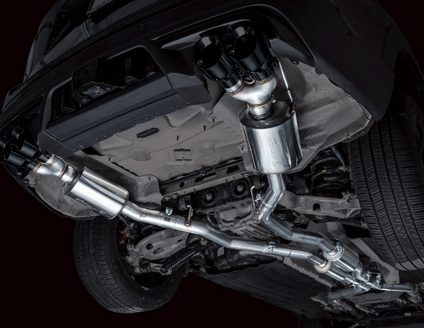 AWE Touring Cat - Back Exhaust, Black Tips 2020 - 2024 Explorer ST - Speedlogix