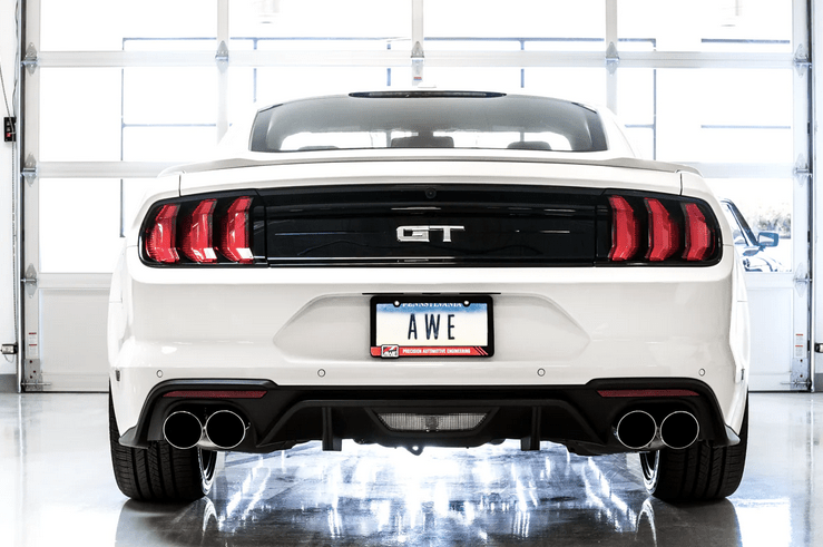AWE Touring Cat - Back Exhaust, Chrome Tips 2018 - 2023 Mustang GT - Speedlogix